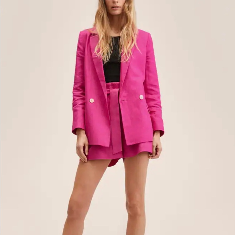 MANGO 100% Linen Blazer - Picture 4 of 5